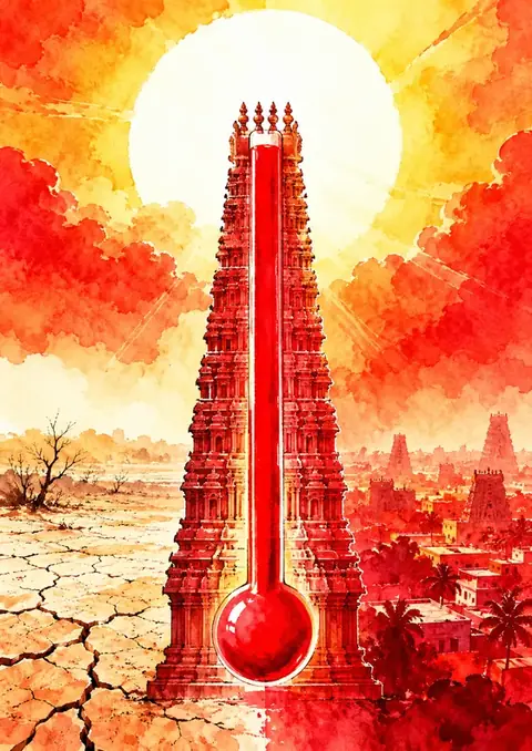 Agni Nakshatram poster, Watercolour, fire red