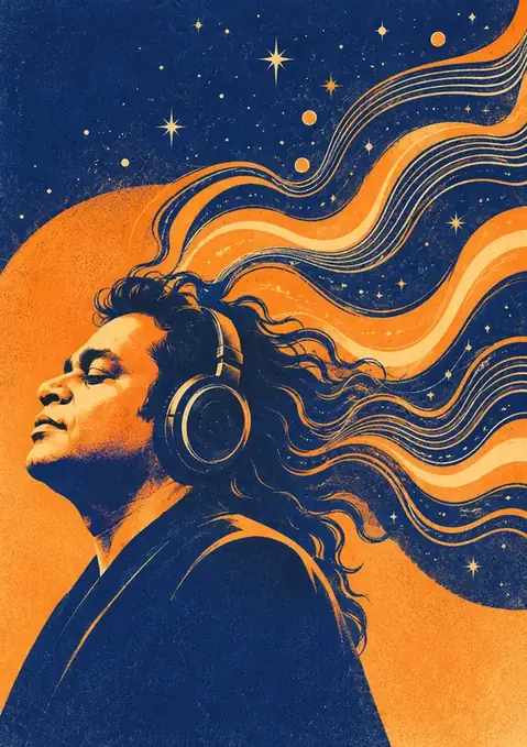 A. R. Rahman poster, Two-colour risograph