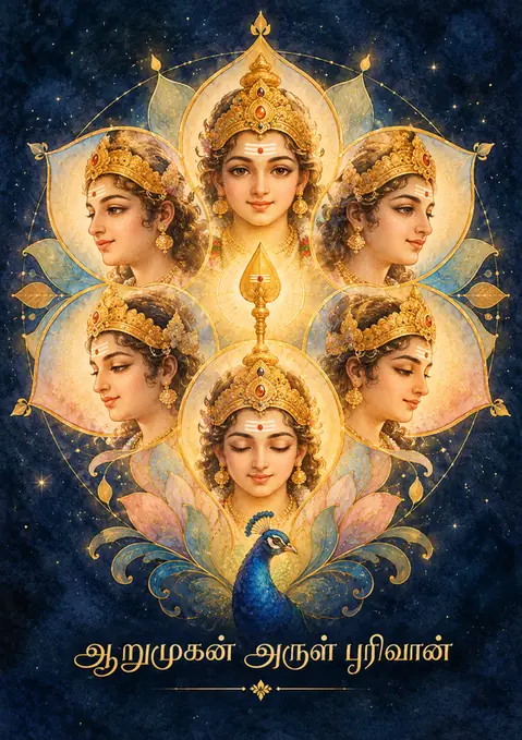 Arumugan poster, Mandala, gold and night blue
