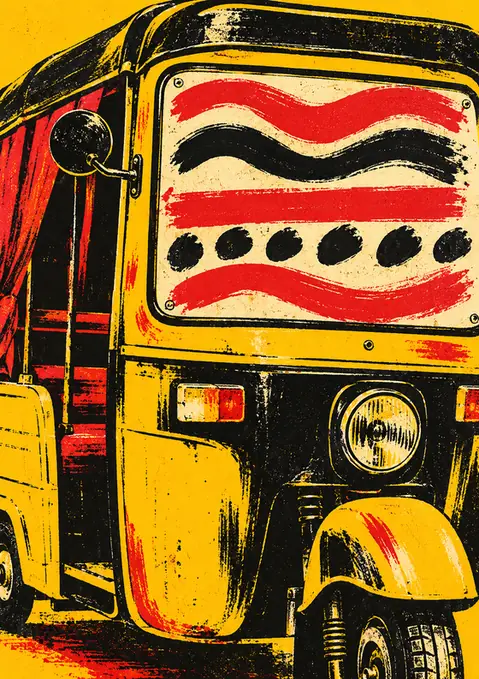 Auto, Head On poster, Distressed screen-print