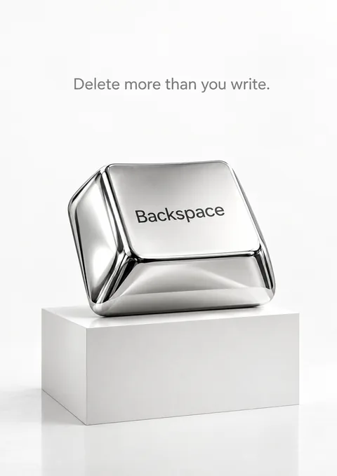 Delete More Than You Write poster, Luxury product photograph