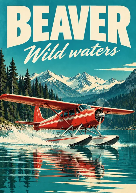 Beaver: Wild Waters poster, Vintage travel poster
