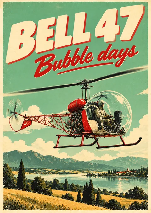 Bell 47 poster, Vintage travel poster