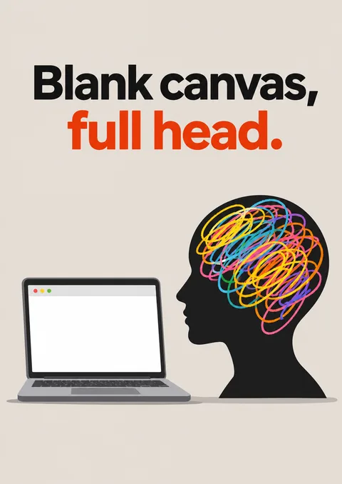 Blank Canvas, Full Head poster, Flat illustration