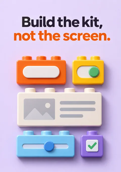 Build the Kit, Not the Screen poster, 3D render