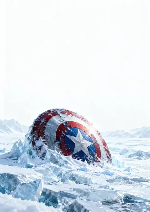 Captain America poster, Arctic photo-realism