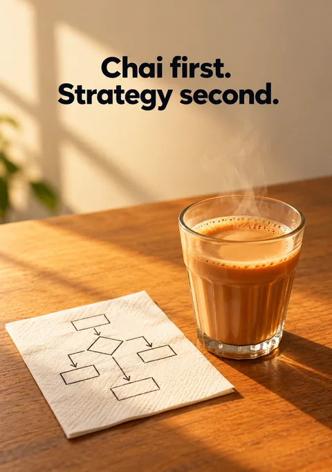 Chai First. Strategy Second. poster, Warm photograph
