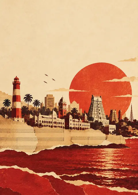 Chennai, Cut & Pasted poster, Paper collage