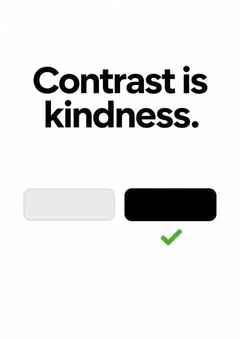 Contrast Is Kindness poster, Minimal UI graphic