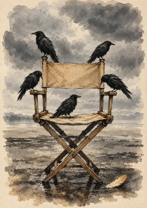 Crows on the Director's Chair poster, Ink-and-wash sketch