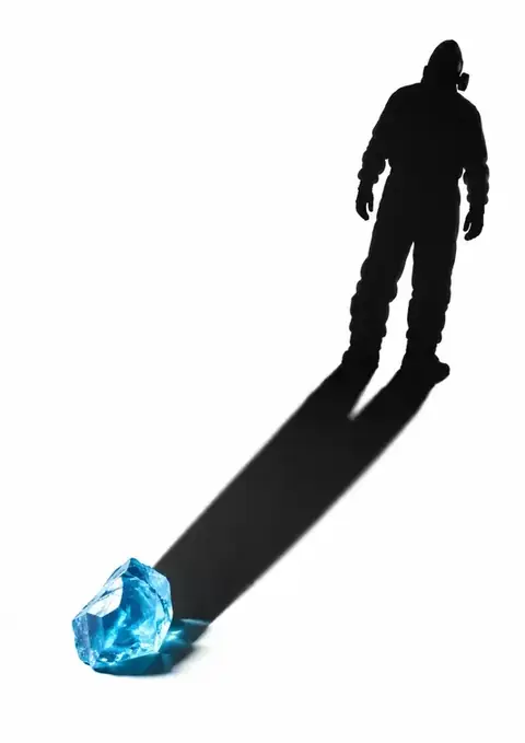 Blue poster, Minimal studio photograph
