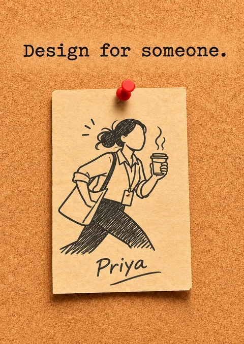 Design for Someone poster, Corkboard collage