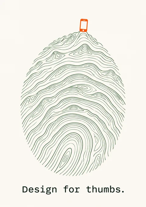 Design for Thumbs poster, Contour line art
