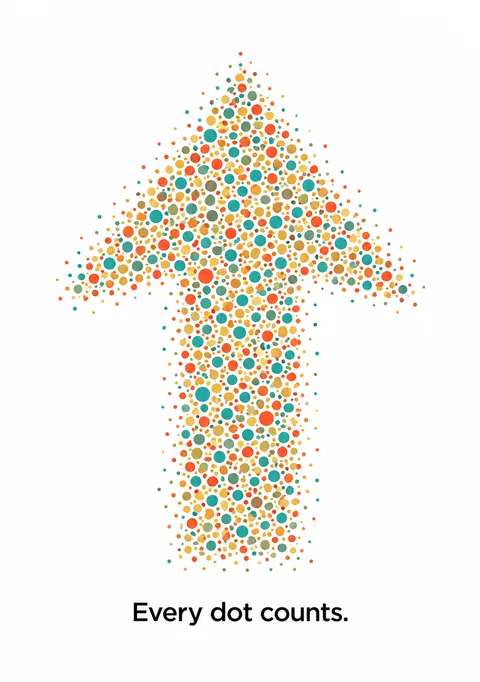 Every Dot Counts poster, Pointillist graphic