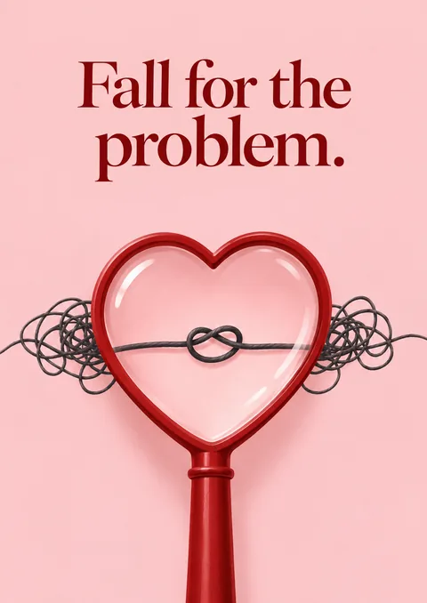 Fall for the Problem poster, Flat illustration