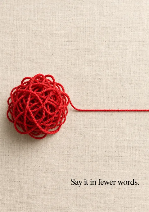 Say It in Fewer Words poster, Textile photograph