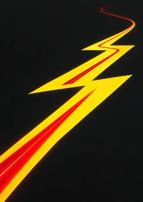 The Flash poster, Minimal paper-cut graphic