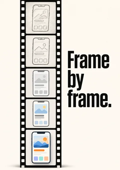 Frame by Frame poster, Editorial illustration