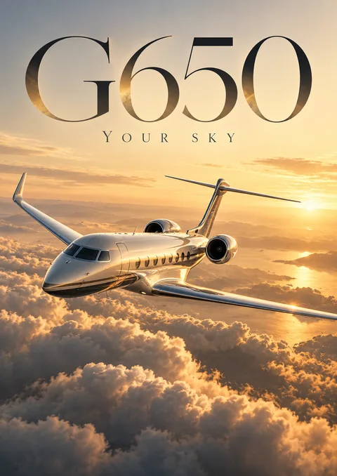 G650: Your Sky poster, Golden-hour aviation art