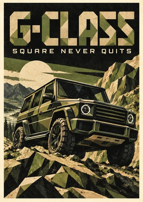 G-Class poster, Low-poly camo illustration