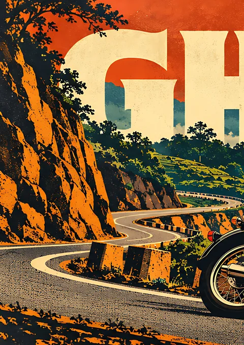 Ghat Road Panorama · 1 of 4 poster, Wall panorama sheet