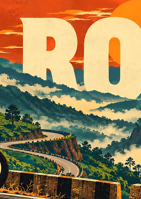 Ghat Road Panorama · 3 of 4 poster, Wall panorama sheet