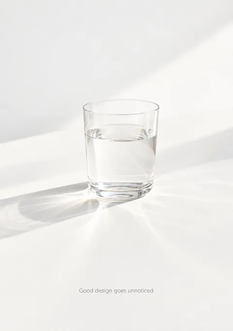 Good Design Goes Unnoticed poster, High-key photograph