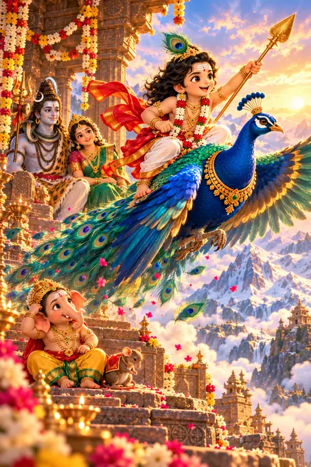 Murugan Takes Flight poster, Cinematic 3D animation