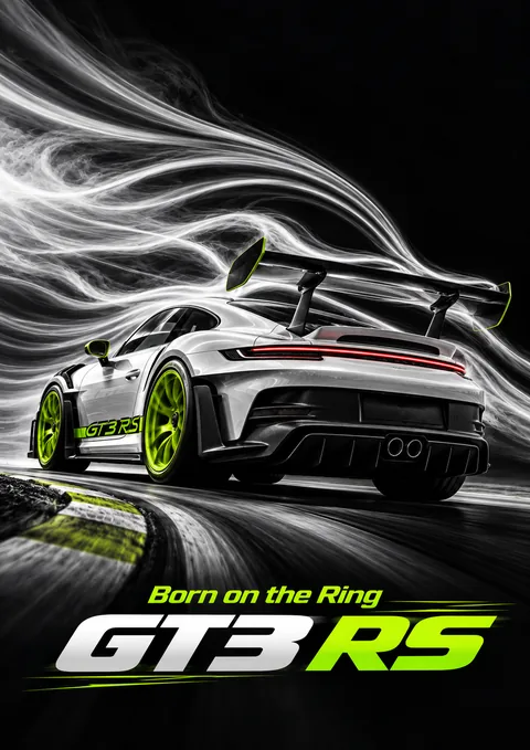 GT3 RS poster, Airflow light-painting
