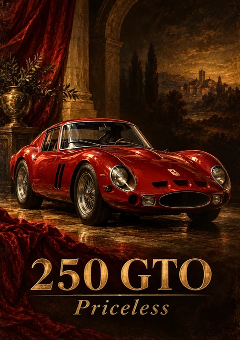 250 GTO poster, Old-master oil painting
