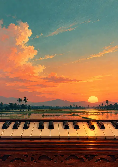 Harmonium Horizon poster, Painterly landscape