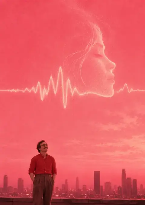 Her poster, Coral duotone minimal
