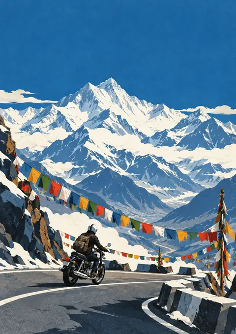 The Pass poster, Retro travel poster