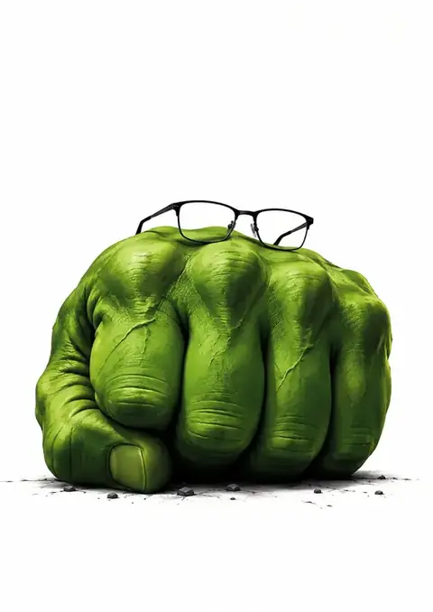 Hulk poster, Hyperreal minimal render