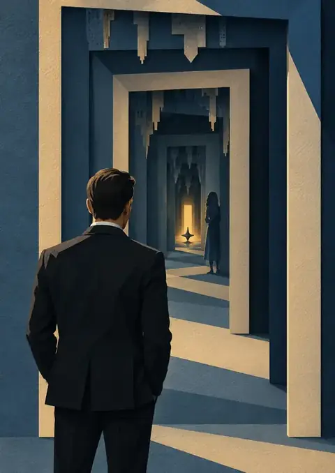 Inception poster, Layered paper-cut art