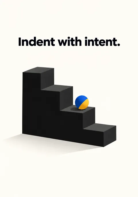 Indent with Intent poster, Geometric 3D