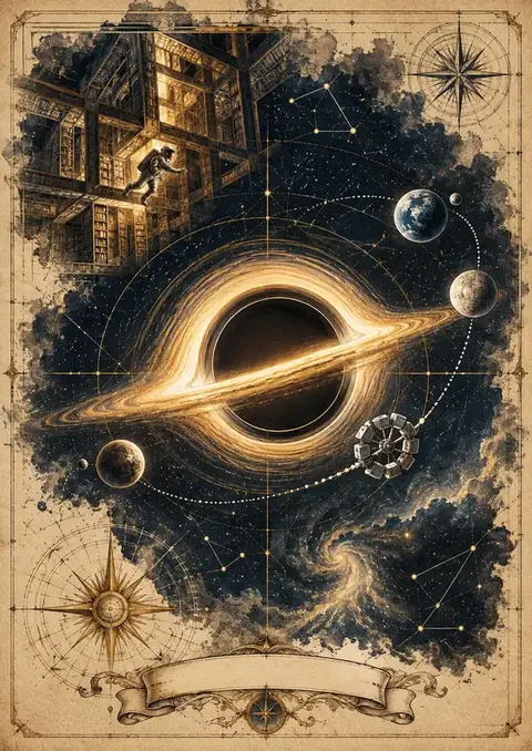Interstellar poster, Antique celestial chart