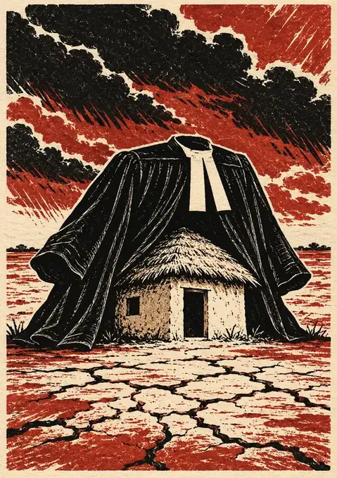 Jai Bhim poster, Black & red linocut