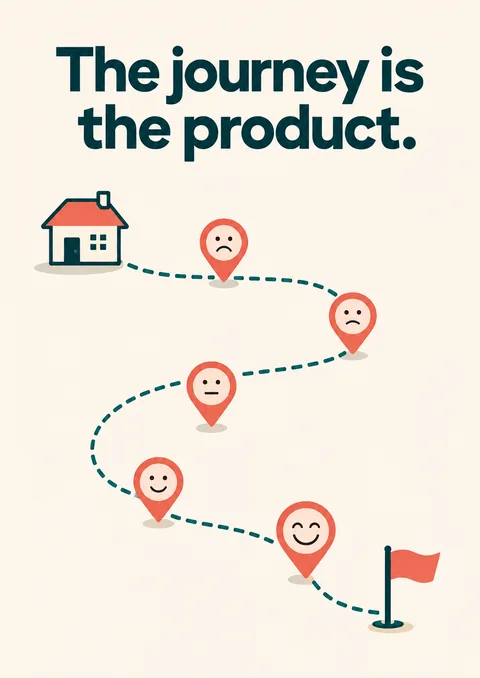The Journey Is the Product poster, Map illustration