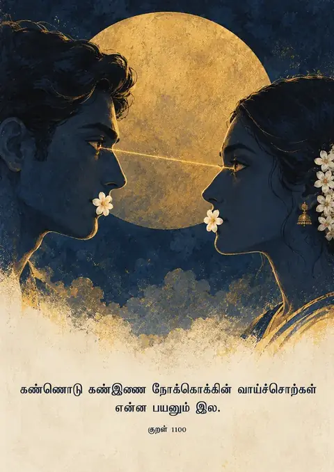 Kural 1100 poster, Indigo painterly portrait