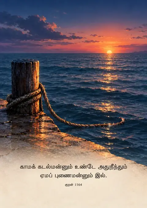 Kural 1164 poster, Seascape at sunset