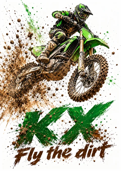 KX: Fly the Dirt poster, Ink-splatter illustration