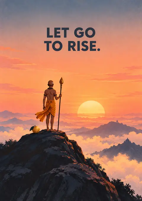 Let Go to Rise poster, Minimal flat illustration