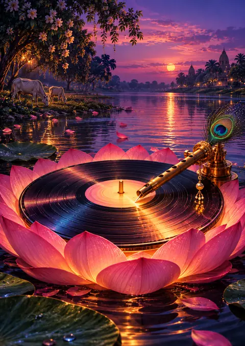 Lotus Turntable poster, Fantasy digital painting