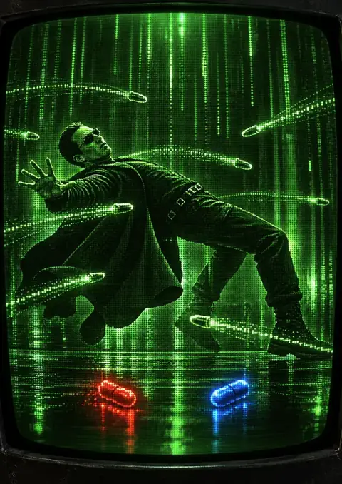 The Matrix poster, Green CRT phosphor art