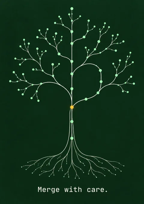 Merge with Care poster, Technical linework