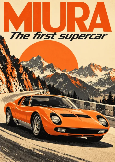 Miura poster, Retro travel poster