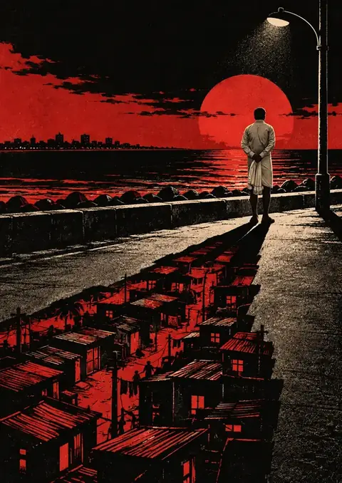 Nayakan poster, Noir woodcut print