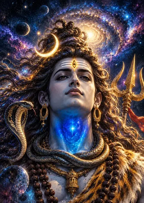Neelakantha poster, Cosmic digital painting