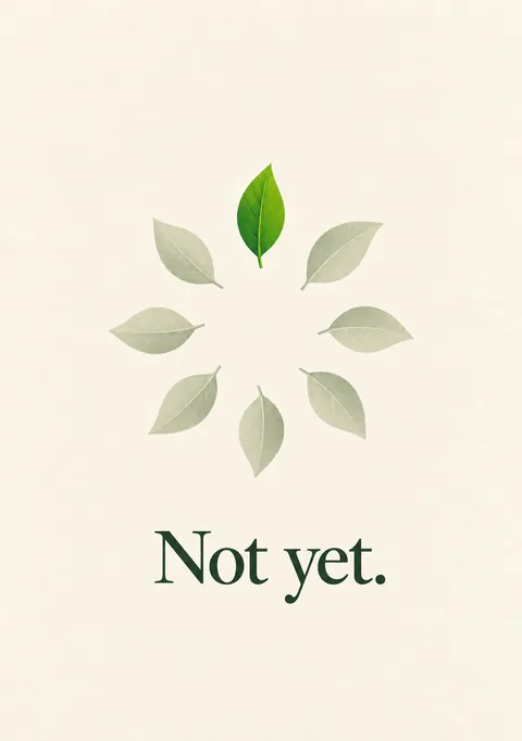 Not Yet poster, Flat icon style